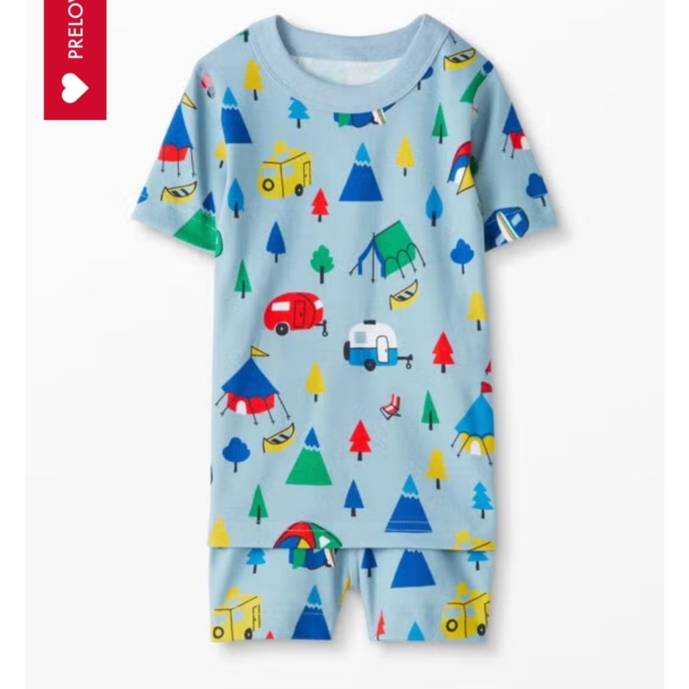 Hanna Andersson Gray Pajama Set with camping design